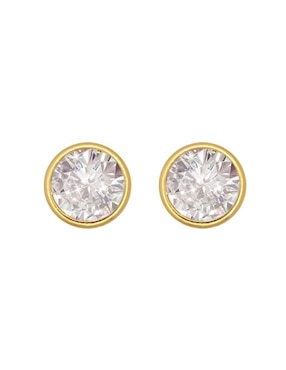 Broqueles circulares Oro Angelus de oro con acabado pavé zirconia