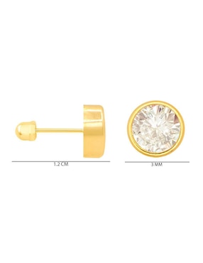 Broqueles circulares Oro Angelus de oro con acabado pavé zirconia