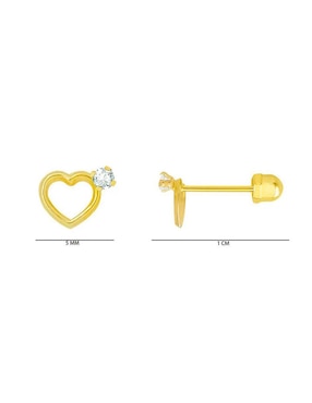 Broqueles de corazón Oro Angelus de oro con acabado pavé zirconia