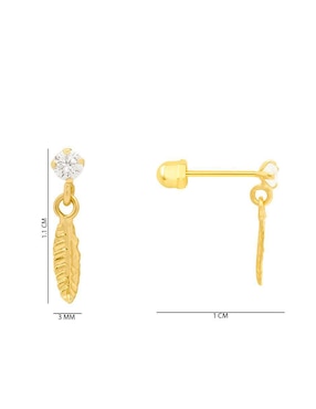 Broqueles de pluma Oro Angelus de oro con acabado brillante zirconia