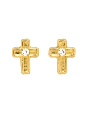 Broqueles de cruz Oro Angelus de oro con acabado brillante zirconia