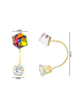 Broqueles cuadrados Oro Angelus de oro con acabado brillante zirconia