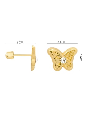 Broqueles de mariposa Oro Angelus de oro con acabado brillante zirconia