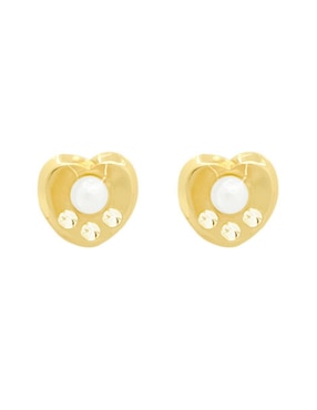 Broqueles de corazón Oro Angelus de oro con acabado pavé zirconia