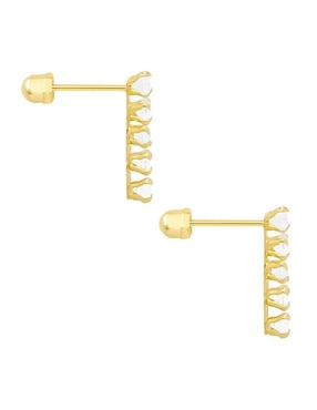 Broqueles circulares Oro Angelus de oro con acabado pavé zirconia