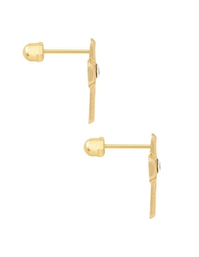 Broqueles de cruz Oro Angelus de oro con acabado brillante zirconia