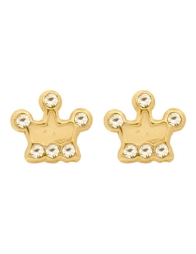 Broqueles de corona Oro Angelus de oro con acabado pavé zirconia