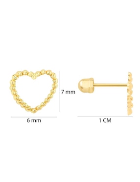 Broqueles de corazón Oro Angelus de oro con acabado brillante