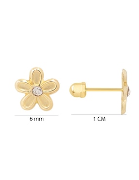 Broqueles de flor Oro Angelus de oro con acabado brillante zirconia