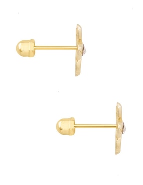 Broqueles de flor Oro Angelus de oro con acabado brillante zirconia