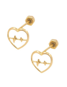 Broqueles de corazón Oro Angelus de oro con acabado brillante