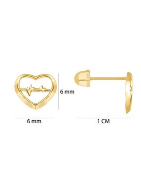Broqueles de corazón Oro Angelus de oro con acabado brillante