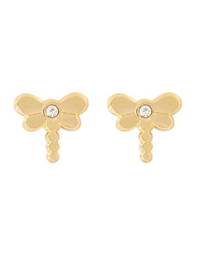 Broqueles de libélula Oro Angelus de oro con acabado brillante zirconia