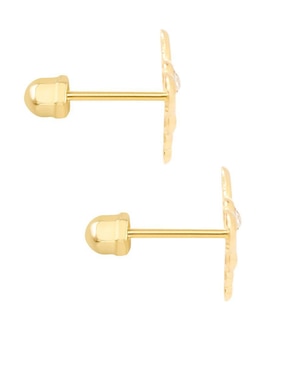 Broqueles de libélula Oro Angelus de oro con acabado brillante zirconia