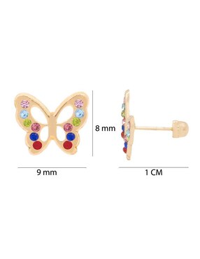 Broqueles de mariposa Oro Angelus de oro con acabado brillante zirconia