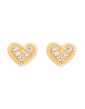 Broqueles de corazón Oro Angelus de oro con acabado brillante zirconia