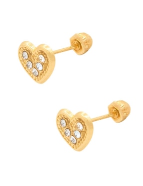 Broqueles de corazón Oro Angelus de oro con acabado brillante zirconia