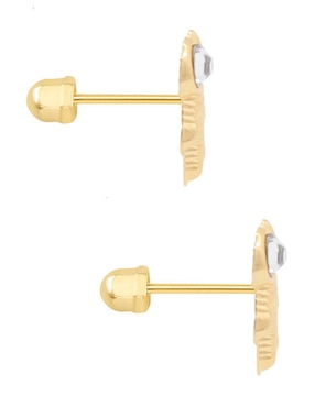 Broqueles Oro Angelus de oro con acabado brillante zirconia