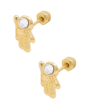 Broqueles Oro Angelus de oro con acabado brillante zirconia