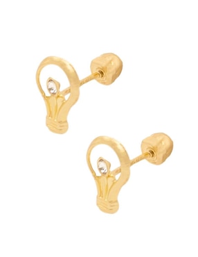Broqueles Oro Angelus de oro con acabado brillante zirconia