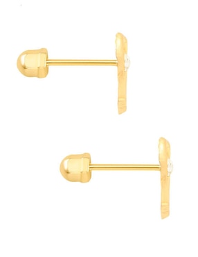 Broqueles Oro Angelus de oro con acabado brillante zirconia
