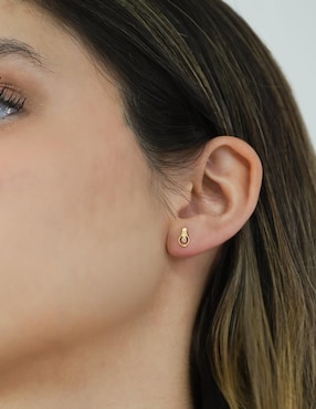 Broqueles Oro Angelus de oro con acabado brillante zirconia