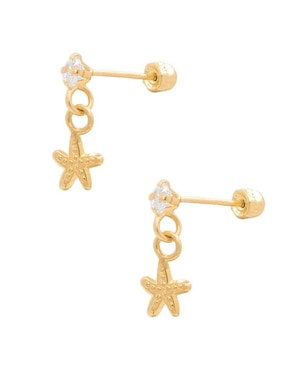 Broqueles de estrella mar Oro Angelus de oro con acabado brillante zirconia