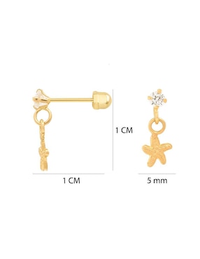 Broqueles de estrella mar Oro Angelus de oro con acabado brillante zirconia