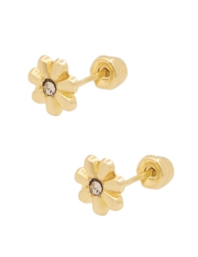 Broqueles de flor Oro Angelus de oro con acabado brillante zirconia