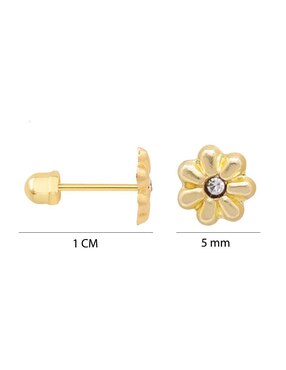 Broqueles de flor Oro Angelus de oro con acabado brillante zirconia