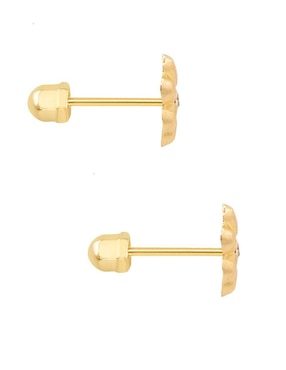 Broqueles de flor Oro Angelus de oro con acabado brillante zirconia