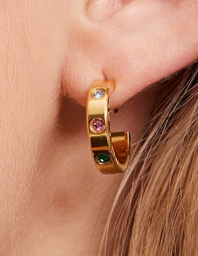 Aretes circulares Kate Spade con acabado brillante cristal