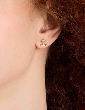 Broqueles de ancla Kate Spade con acabado brillante