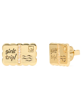 Broqueles rectangulares Kate Spade Away We Go con acabado brillante zirconia cúbica