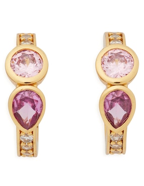 Aretes circulares Kate Spade Bubbly Bezel con acabado brillante zirconia cúbica