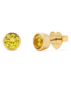 Broqueles redondos Kate Spade Bubbly Bezel con acabado brillante zirconia cúbica