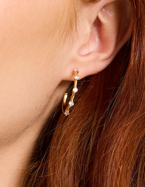 Aretes de aro circulares Kate Spade Hint Of Shimmer con acabado brillante zirconia cúbica