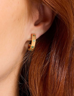 Aretes circulares Kate Spade con acabado brillante zirconia cúbica