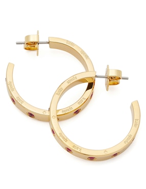 Aretes de aro circulares Kate Spade con acabado brillante zirconia cúbica