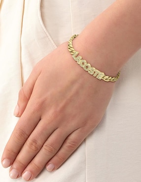 Brazalete Lacoste Script con acabado brillante