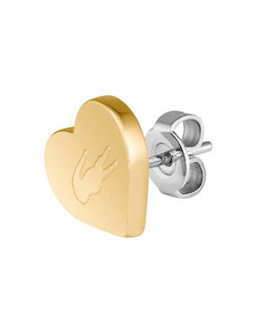 Aretes de corazón Lacoste con acabado brillante