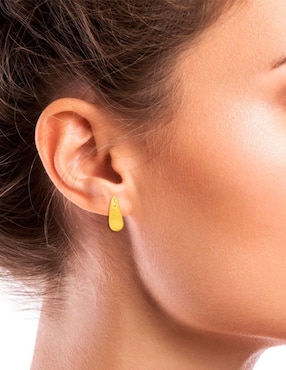 Aretes de gota Oro Angelus con acabado espejo