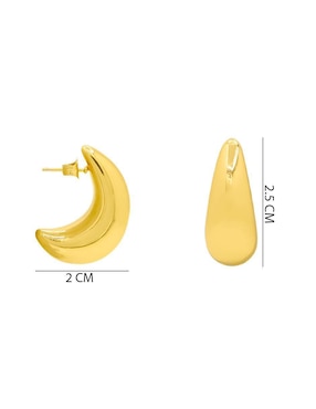 Aretes de gota Oro Angelus con acabado espejo