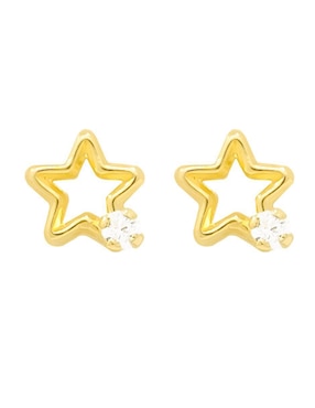 Broqueles de estrella Oro Angelus de oro con acabado pavé zirconia