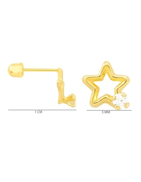 Broqueles de estrella Oro Angelus de oro con acabado pavé zirconia