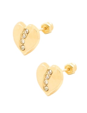 Broqueles de corazón Oro Angelus de oro con acabado brillante zirconia
