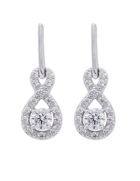 Aretes Cortos Oro Angelus De Plata P925 Con Acabado Brillante Zirconia