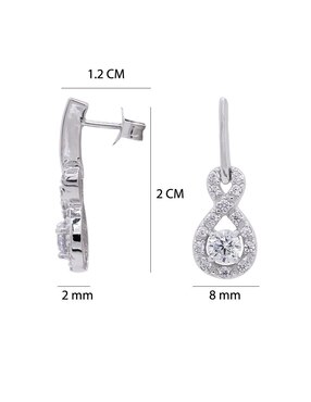 Aretes Oro Angelus de plata P 925 con acabado brillante zirconia