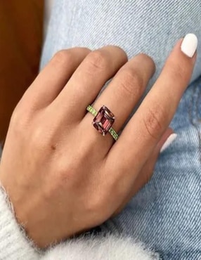 Anillo Gladkova Joyería 14 k de oro turmalina brillante