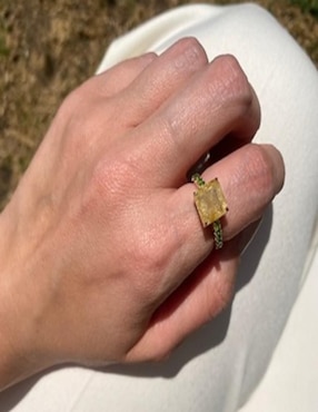 Anillo Gladkova Joyería 14 k de oro cuarzo brillante